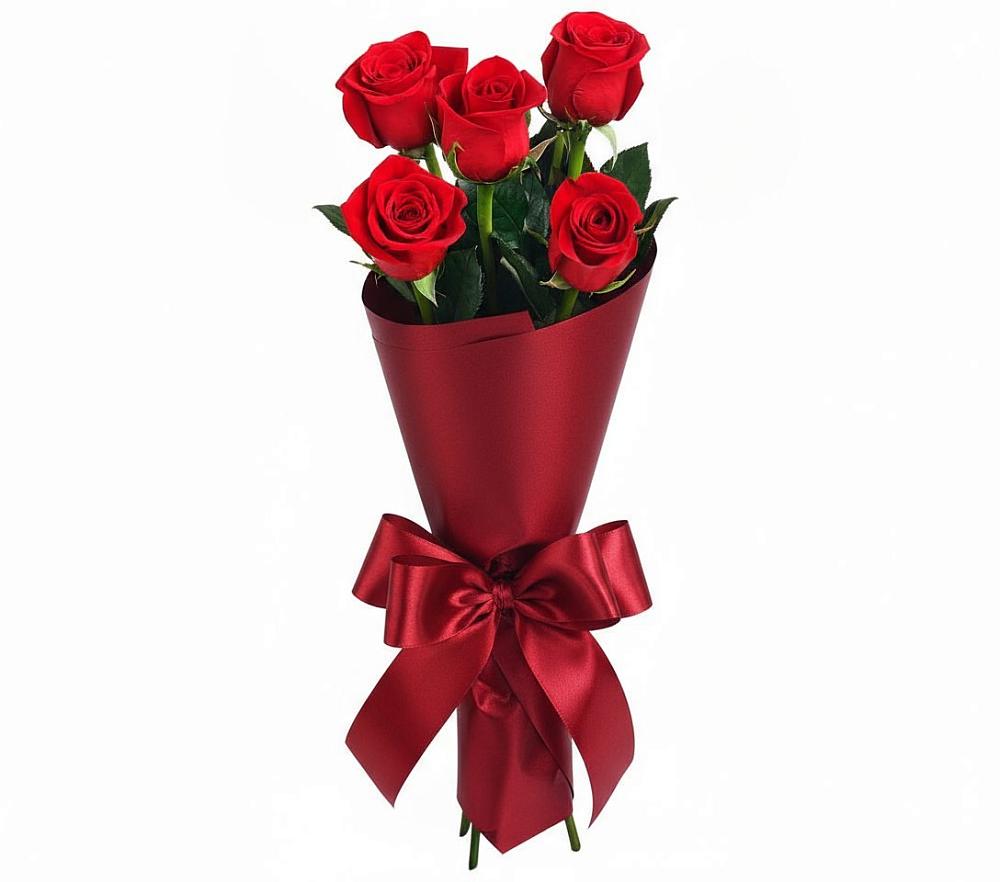 Букет 5 Красных роз Эдлесс Лав в Соколовом