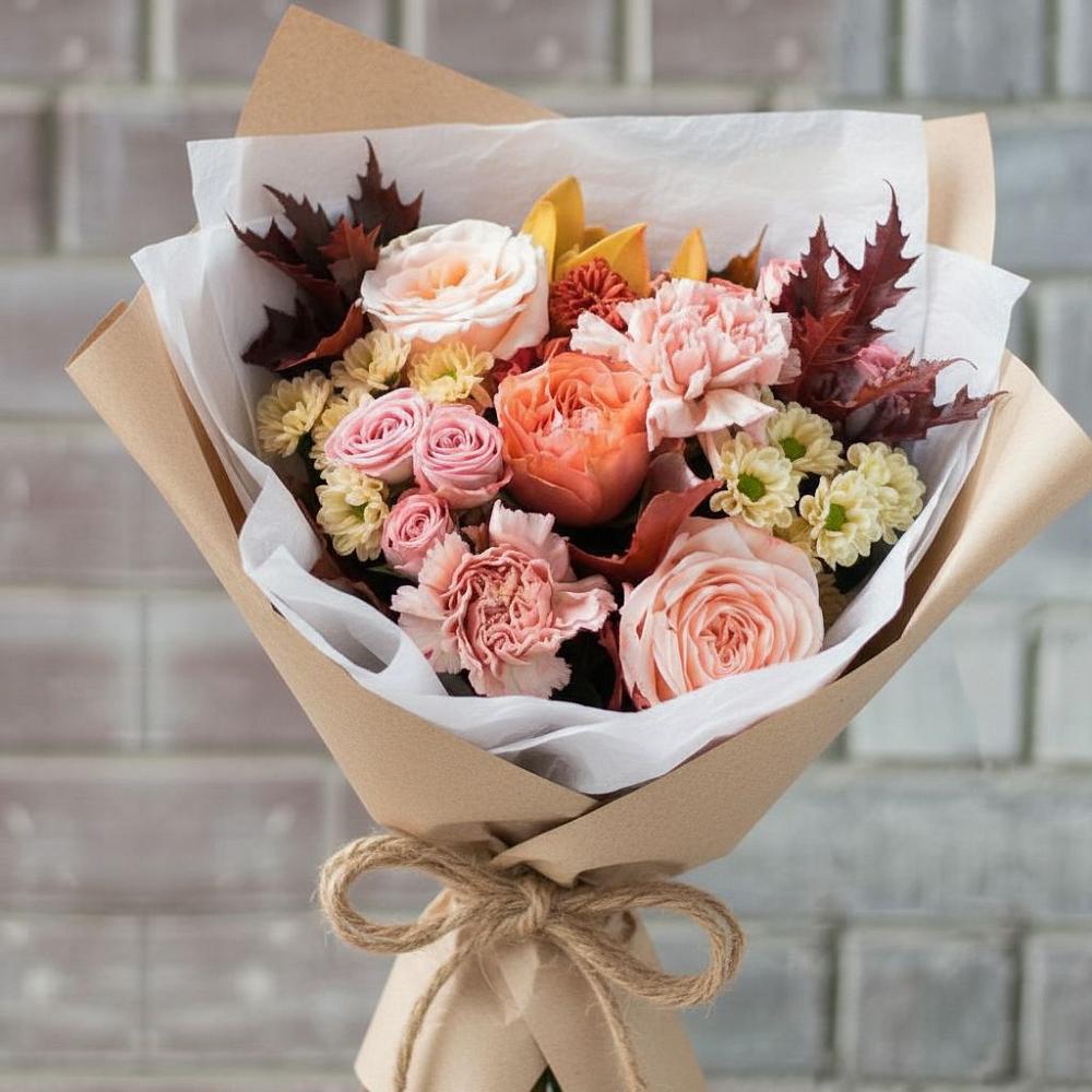 Букет цветов из: Гвоздики, Хризантемы и Розы в Соколовом