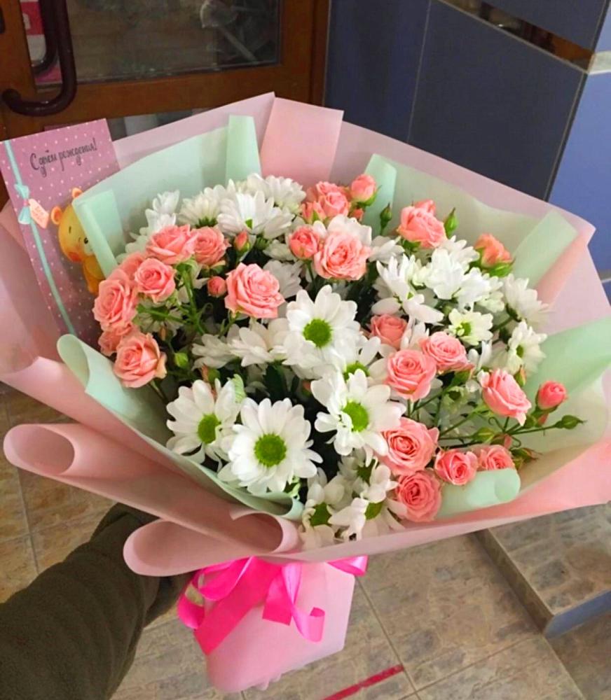 Букет цветов из: Розы и Хризантемы в Соколовом