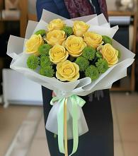 Букет цветов из:  Хризантемы и Розы в Соколовом