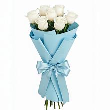 Букет 7 белых роз Проуд в Соколовом