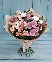 Букет цветов из:  Хризантемы, Розы и Альстромерии #REPLACE_PRED# Соколовом