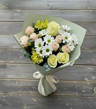 Букет цветов из:  Альстромерии, Розы и Хризантемы в Соколовом