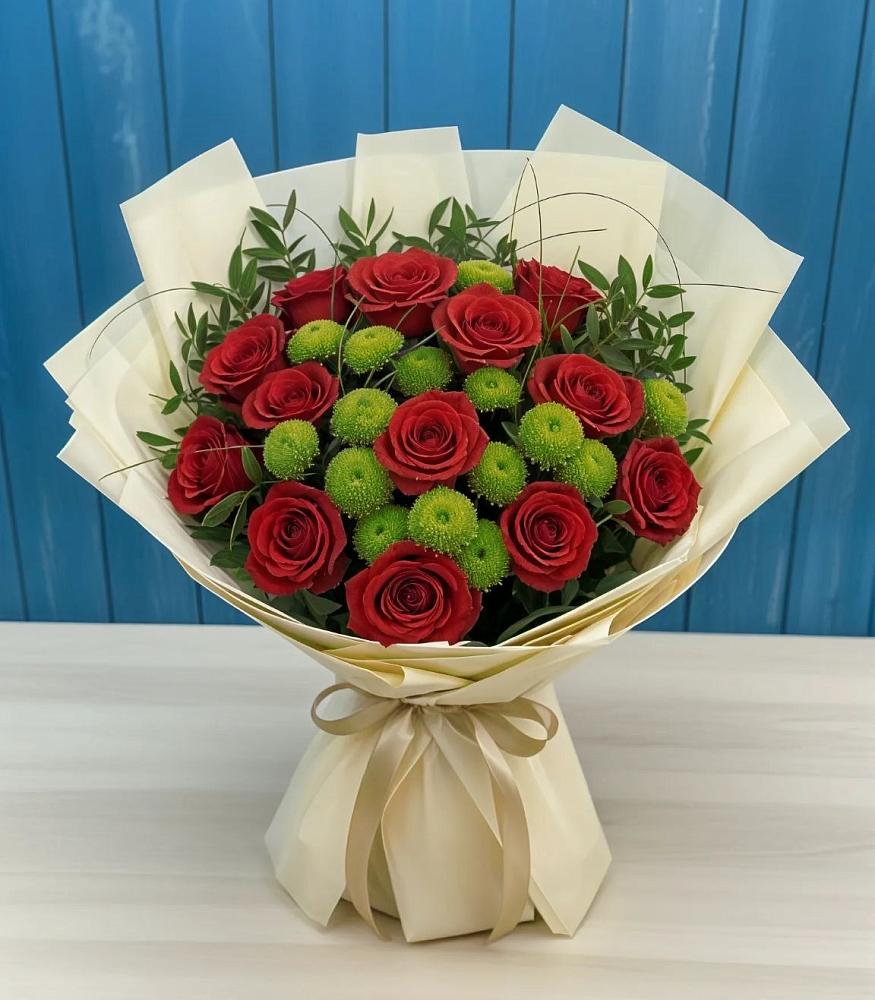 Букет цветов из: Розы и Хризантемы в Соколовом